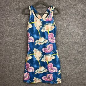 Title Nine Floral Print Sleeveless Dress Criss Cross Back Design‎ size small